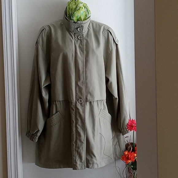 Utex | Grey Green Trench Fall Coat - Picture 2 of 11